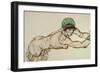 Reclining Female Nude with Green Cap, Leaning to the Right, 1914-Egon Schiele-Framed Giclee Print