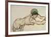 Reclining Female Nude with Green Cap, Leaning to the Right, 1914-Egon Schiele-Framed Giclee Print