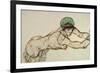 Reclining Female Nude with Green Cap, Leaning to the Right, 1914-Egon Schiele-Framed Giclee Print