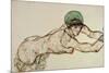 Reclining Female Nude with Green Cap, Leaning to the Right, 1914-Egon Schiele-Mounted Giclee Print