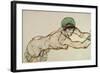 Reclining Female Nude with Green Cap, Leaning to the Right, 1914-Egon Schiele-Framed Giclee Print