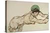 Reclining Female Nude with Green Cap, Leaning to the Right, 1914-Egon Schiele-Stretched Canvas