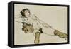 Reclining female nude with legs spread 1914-Egon Schiele-Framed Stretched Canvas