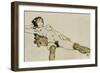 Reclining female nude with legs spread 1914-Egon Schiele-Framed Giclee Print