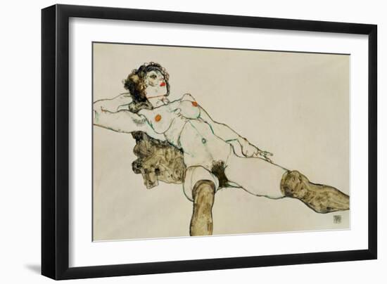 Reclining Female Nude with Legs Spread, 1914-Egon Schiele-Framed Giclee Print