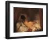 Reclining Female Nude-Jean-François Millet-Framed Art Print