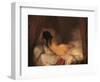 Reclining Female Nude-Jean-François Millet-Framed Art Print