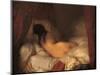 Reclining Female Nude-Jean-François Millet-Mounted Art Print