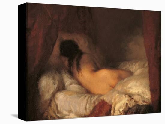 Reclining Female Nude-Jean-François Millet-Stretched Canvas