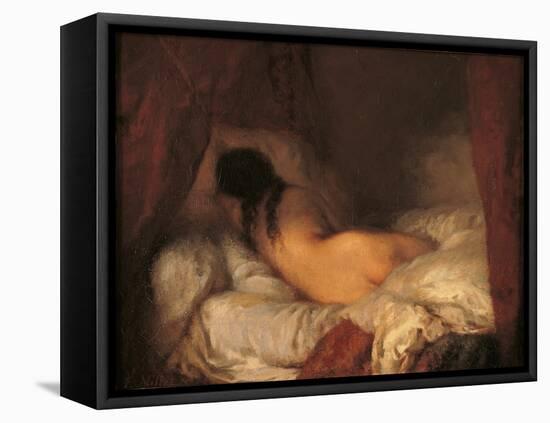 Reclining Female Nude-Jean-François Millet-Framed Stretched Canvas