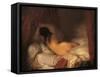 Reclining Female Nude-Jean-François Millet-Framed Stretched Canvas