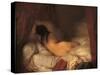Reclining Female Nude-Jean-François Millet-Stretched Canvas