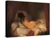 Reclining Female Nude-Jean-François Millet-Stretched Canvas