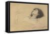 Reclining Girl and Two Studies of Hands-Gustav Klimt-Framed Stretched Canvas