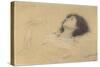 Reclining Girl and Two Studies of Hands-Gustav Klimt-Stretched Canvas