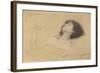 Reclining Girl and Two Studies of Hands-Gustav Klimt-Framed Giclee Print