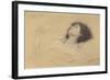 Reclining Girl and Two Studies of Hands-Gustav Klimt-Framed Giclee Print