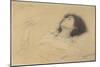 Reclining Girl and Two Studies of Hands-Gustav Klimt-Mounted Giclee Print