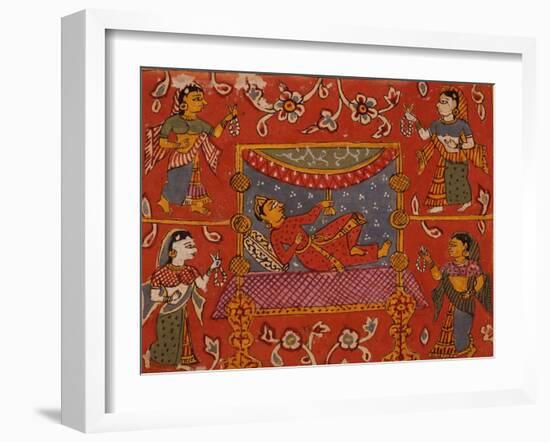 Reclining God with Attendants-null-Framed Art Print