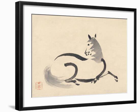 Reclining Horse-null-Framed Art Print