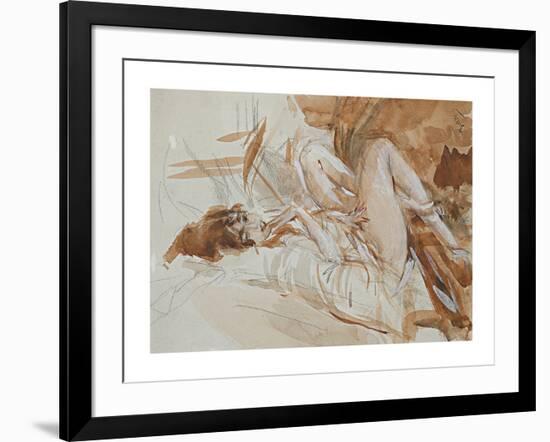 Reclining Lady-Giovanni Boldini-Framed Premium Giclee Print