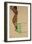 Reclining Male Nude with Green Cloth (Self-Portrait)-Egon Schiele-Framed Giclee Print