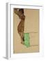 Reclining Male Nude with Green Cloth (Self-Portrait)-Egon Schiele-Framed Giclee Print