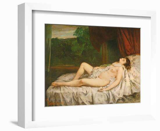 Reclining Nude, 1858-Gustave Courbet-Framed Giclee Print