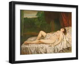 Reclining Nude, 1858-Gustave Courbet-Framed Giclee Print