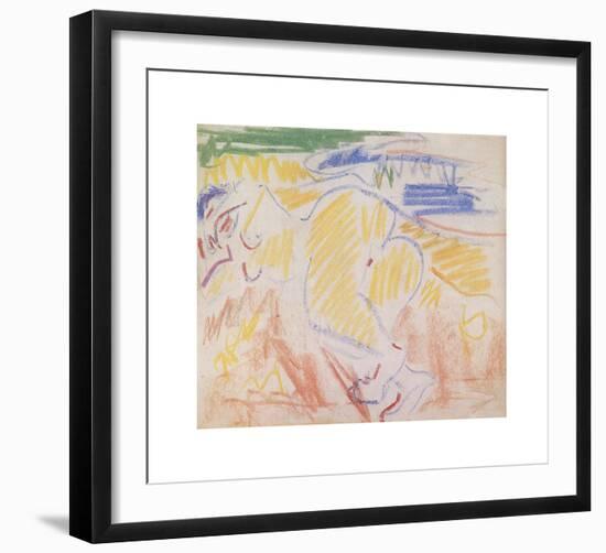 Reclining Nude - 3-Ernst Ludwig Kirchner-Framed Premium Giclee Print