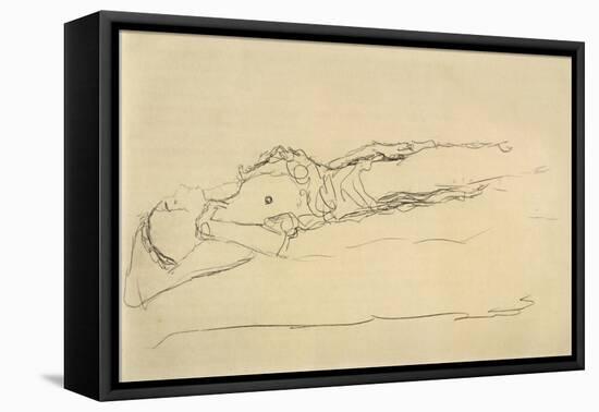 Reclining Nude 3-Gustav Klimt-Framed Stretched Canvas