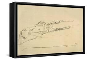 Reclining Nude 3-Gustav Klimt-Framed Stretched Canvas