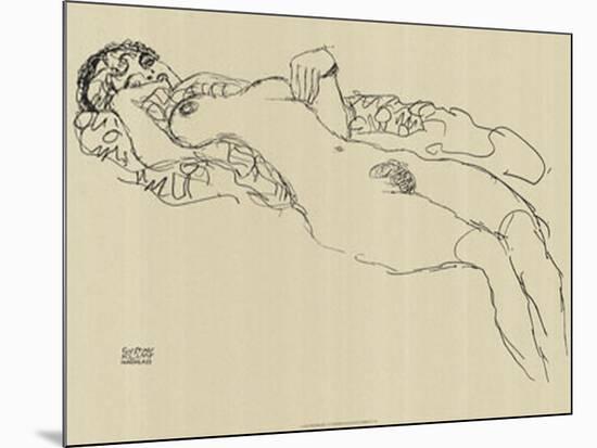 Reclining Nude, c.1917-Gustav Klimt-Mounted Art Print