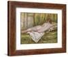 Reclining Nude from the Back, Rest After the Bath, c.1909-Pierre-Auguste Renoir-Framed Giclee Print