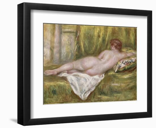 Reclining Nude from the Back, Rest After the Bath, c.1909-Pierre-Auguste Renoir-Framed Giclee Print