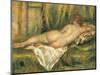 Reclining Nude from the Back, Rest after the Bath-Pierre-Auguste Renoir-Mounted Art Print