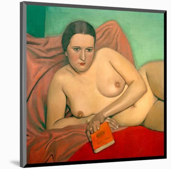 Reclining Nude Holding A Book-Félix Vallotton-Mounted Giclee Print