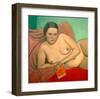 Reclining Nude Holding A Book-Félix Vallotton-Framed Giclee Print