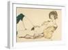 Reclining Nude in Green Stockings, 1914-Egon Schiele-Framed Giclee Print