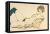 Reclining Nude in Green Stockings, 1914-Egon Schiele-Framed Stretched Canvas