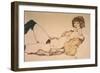 Reclining Nude in Green Stockings, 1914-Egon Schiele-Framed Giclee Print