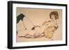 Reclining Nude in Green Stockings, 1914-Egon Schiele-Framed Giclee Print