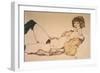 Reclining Nude in Green Stockings, 1914-Egon Schiele-Framed Giclee Print