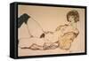 Reclining Nude in Green Stockings, 1914-Egon Schiele-Framed Stretched Canvas