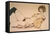 Reclining Nude in Green Stockings, 1914-Egon Schiele-Framed Stretched Canvas