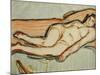 Reclining Nude; Liegende Akt, (Watercolour on Paper)-Christian Rohlfs-Mounted Giclee Print