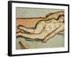 Reclining Nude; Liegende Akt, (Watercolour on Paper)-Christian Rohlfs-Framed Giclee Print