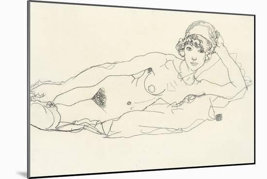 Reclining Nude; Liegender Akt, 1914-Egon Schiele-Mounted Giclee Print