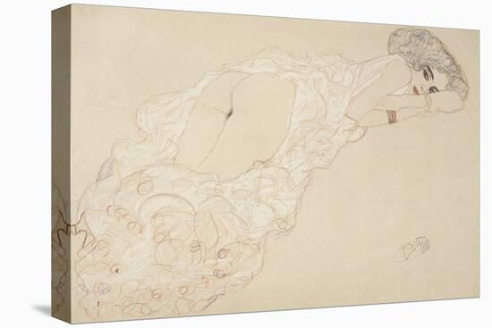 Reclining Nude Lying on Her Stomach and Facing Right, 1910-Gustav Klimt-Stretched Canvas