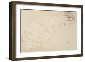 Reclining Nude Lying on Her Stomach and Facing Right, 1910-Gustav Klimt-Framed Giclee Print